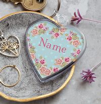 Tap to view Floral Name Personalised Heart Keyring