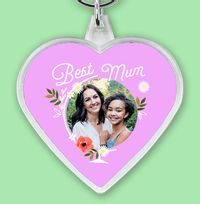 Tap to view Cancer Research UK Best Mum Photo Upload Heart Keyring