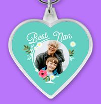 Tap to view Cancer Research UK Best Nan Photo Upload Heart Keyring