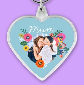 Cancer Research UK Mum Photo Upload Heart Keyring