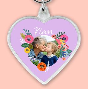 Cancer Research UK Nan Photo Upload Heart Keyring