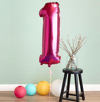 Tap to view Pink Giant Number Balloons - Custom Age