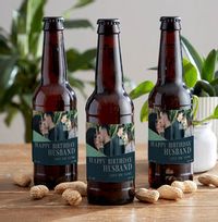 Tap to view Happy Birthday Husband Photo Upload Lager Bottles - Multi Pack