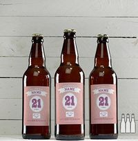 Tap to view 21 Today Pink Personalised Beer - Multi Pack