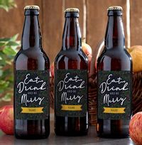 Tap to view Eat, Drink And Be Merry Personalised Cider