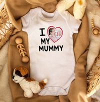 Tap to view I Love My Mummy Photo Upload Baby Grow