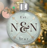 Tap to view Couple's Initials Personalised Bauble