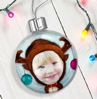 Tap to view Funny Reindeer Photo Bauble