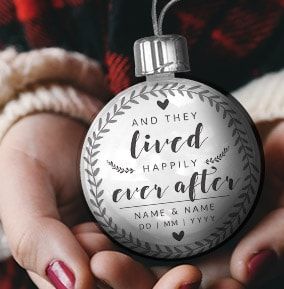 Happily Ever After Personalised Wedding Bauble