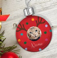 Tap to view Personalised Pet Photo Bauble - Red
