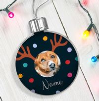 Tap to view Personalised Pet Photo Bauble - Reindeer
