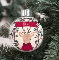 Tap to view Christmas Reindeer Personalised Bauble
