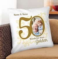 Tap to view 50th Gold Wedding Anniversary Cushion