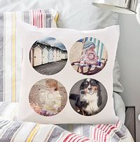 Tap to view 4 Photo Circle Collage Cushion
