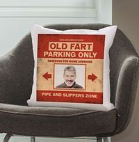 Tap to view Old Fart Parking Photo Cushion