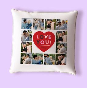 Love You Photo Upload Cushion