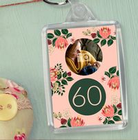 Tap to view 60th Birthday Floral Photo Keyring