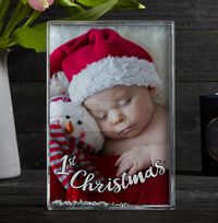 Tap to view 1st Christmas Acrylic Full Glitter Photo Block - Portrait