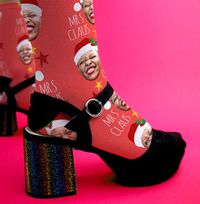 Tap to view Mrs Claus Novelty Photo Socks