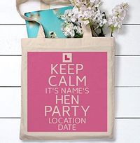 Tap to view Keep Calm Hen Party Tote Bag