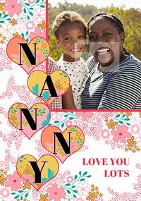 Tap to view Nanny Floral Photo Mother's Day Card