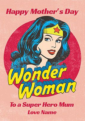 Wonder Woman Personalised Mother's Day Card | Funky Pigeon