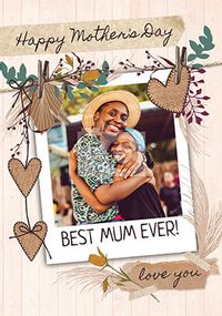 Tap to view Best Mum Mother's Day Polaroid Photo Card