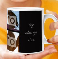 Tap to view Personalised Mug - 6 Multi Side Photo Upload with Text Black