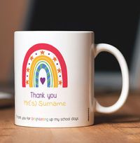 Tap to view Rainbow Thank You Teacher Personalised Mug