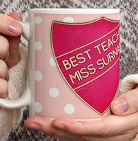 Tap to view Personalised Mug - Thank You Teacher Best Teacher Pink