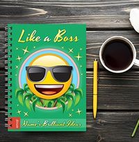 Tap to view Singlasses Emoji Personalised Notebook - Like a Boss