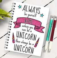 Tap to view Unicorn Glitter Personalised Name Notebook