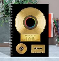 Tap to view Personalised Gold Record Music Notebook