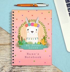 No Drama Llama Personalised Notebook