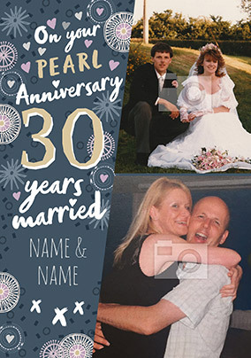 Pearl wedding anniversary sales cards for husband