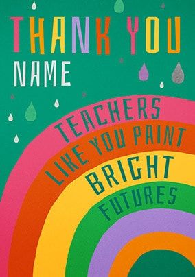 Teachers Paint Bright Futures Personalised Card | Funky Pigeon