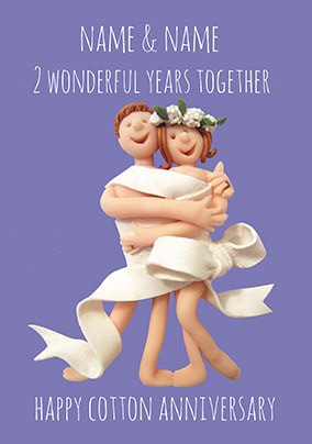 2nd Wedding Anniversary Cards Cotton Funky Pigeon