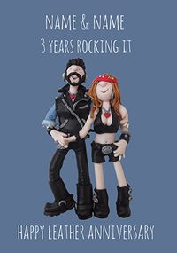 Tap to view 3 Years - Leather Anniversary Personalised Card
