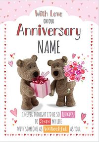 Tap to view Barley Bear - On Our Anniversary Personalised Card