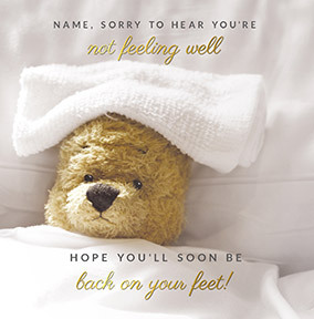 Personalised Get Well Soon Card Teddy Bear Get Well Soon Card 