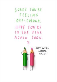 Tap to view In the Pink again Get Well Soon personalised Card