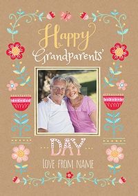 Tap to view Floral Border Grandparents Day Photo Card