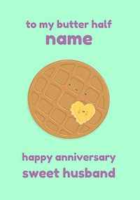 Tap to view Butter Half Husband Anniversary personalised Card