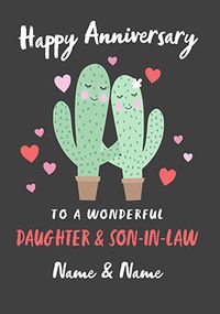 Tap to view Cactus Daughter and Son-in-Law Anniversary personalised Card