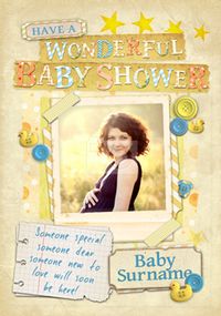 Tap to view Paper Moon - Baby Shower Card Photo Upload