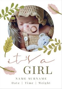 Tap to view It's a Girl New Baby photo Card