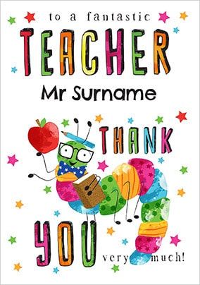 Thank You Fantastic Teacher Personalised Card | Funky Pigeon