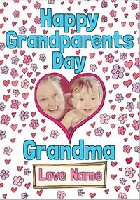Tap to view Look Who's Drawing - Grandparents' Day Card Grandma Heart Photo Upload