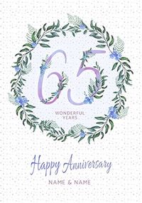 Tap to view 65 Wonderful Years Personalised Card