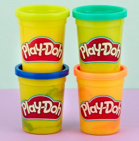 Play-Doh 4 Pack Tub Colours Assorted